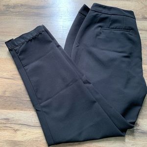 Black dress pants with leg cuff detail